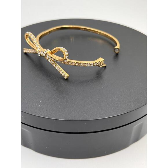 Kate Spade NY Skinny Mini Pave Bow
Gold Plated Hinged Bangle Feminine Bracelet - Picture 9 of 9